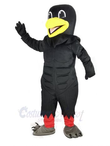 Powerful Black Raven Bird Mascot Costume Animal