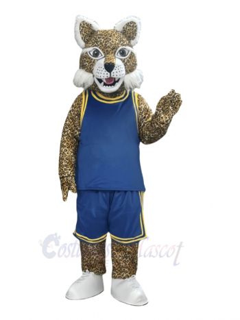 Bobcat in Blue Sportswear Mascot Costumes