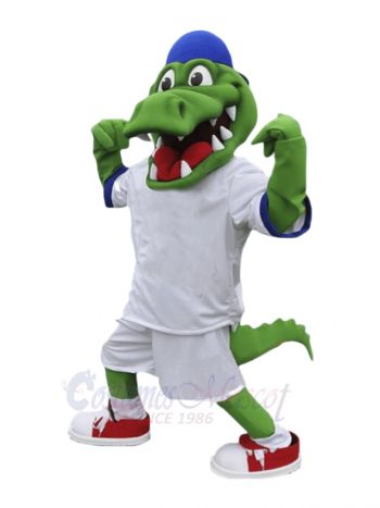 Sport Alligator with White Suit Mascot Costumes