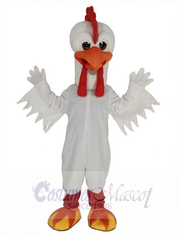 Cute White Rooster Chicken Mascot Costume Animal