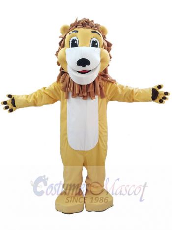 Cute Smiling Lion Mascot Costume Animal