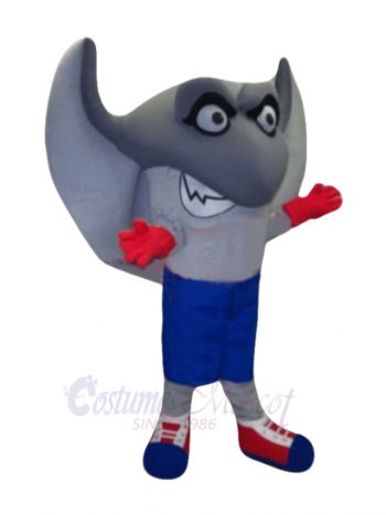 Cute Grey Stingray Mascot Costume