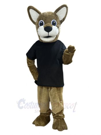 Wildcat in Black T-shirt Mascot Costume Animal