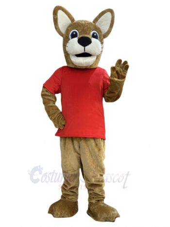 Wildcat in Red T-shirt Mascot Costume Animal