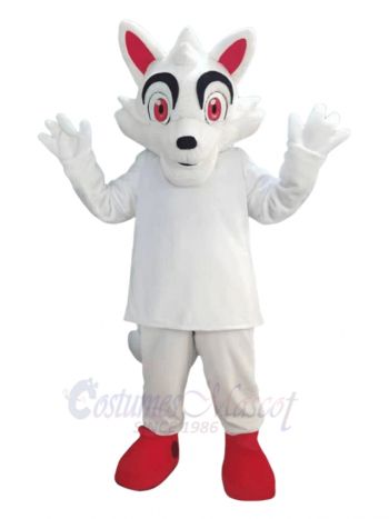 White Wolf Mascot Costume Animal