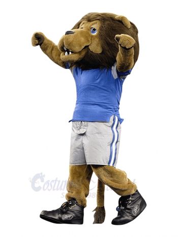 Cool Brown Sport Lion Mascot Costume