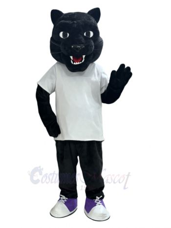 Panther with Purple Shoes Mascot Costume Animal