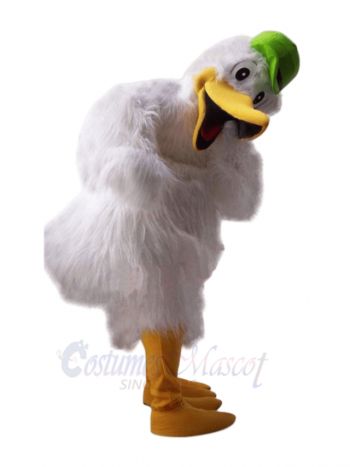 Stork with Green Hat Mascot Costumes 