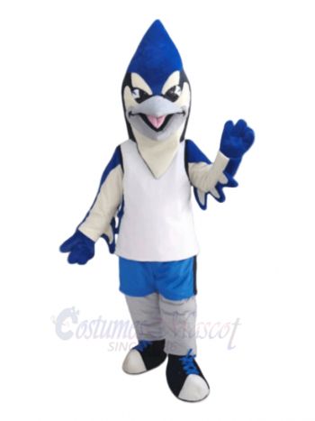 Blue and Black Bird Mascot Costume Animal