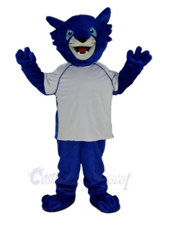 Blue Bobcat Player Mascot Costume Animal