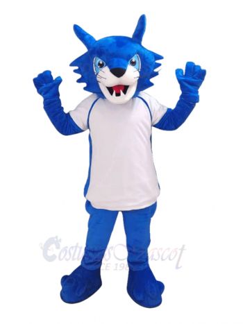 Light Blue Bobcat Player Mascot Costume Animal