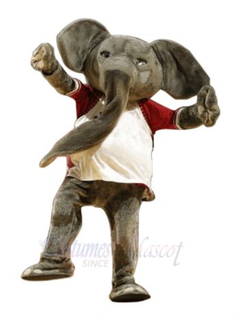 Sport Elephant with White Shirt Mascot Costumes