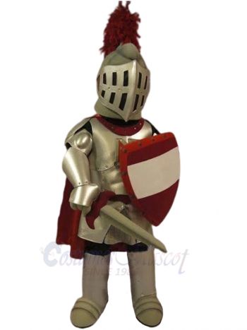 Spartan Knight with Red and White Shield Mascot Costume