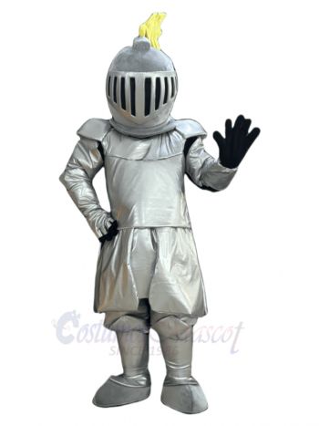 Silver Armor Knight Mascot Costume People