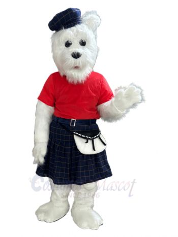 White Terrier Dog Mascot Costume Animal