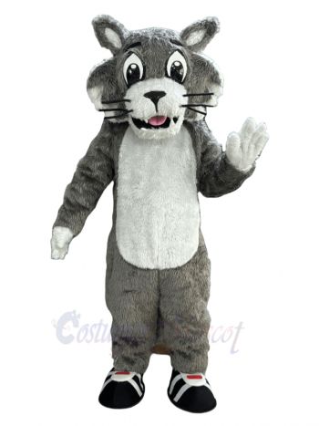 Grey and White Wildcat Mascot Costume Animal