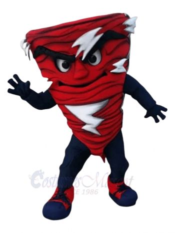 Red Tornado Typhoon Mascot Costume