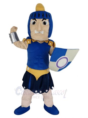 Blue Strong Titan Spartan Mascot Costume People