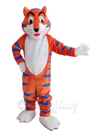 Tiger with Blue Stripes Mascot Costume Animal