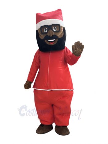 Black Santa Claus Father Man Mascot Costume Christmas