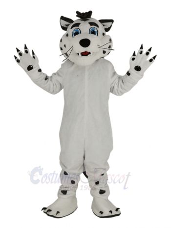 White Leopard Mascot Costume Animal