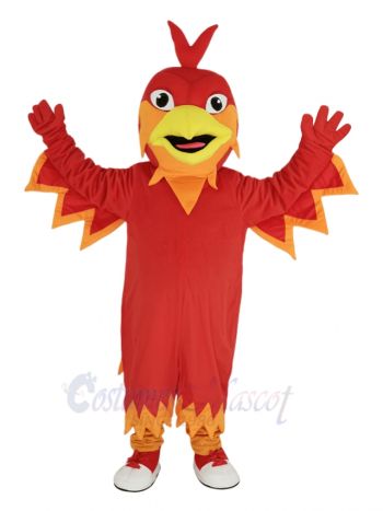 Cute Red Phoenix Bird Mascot Costume Animal