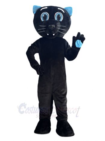 Panther with Blue Ears Mascot Costume Animal