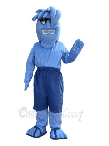 Cool Blue Wave Mascot Costume