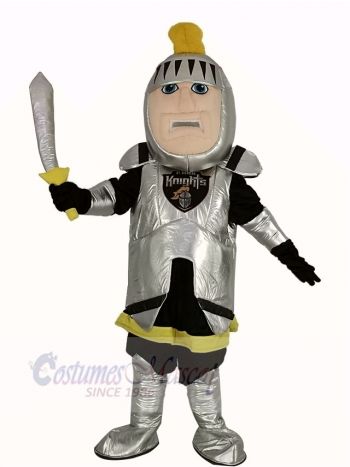 Silver Knight Mascot Costume People