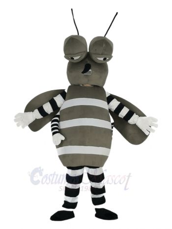 Gray Mosquito Mascot Costume Insect