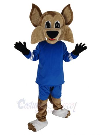 Coyote Wolf in Blue Tracksuit Mascot Costume Animal