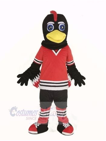 Tommy Hawk in Red T-shirt Mascot Costume Animal