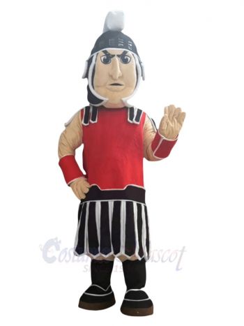 Cool Red and Black Spartan Mascot Costume People