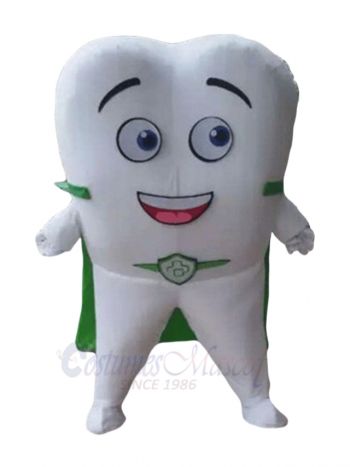 Tooth with Green Cloak Mascot Costumes