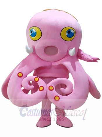 Pink Octopus Mascot Costume Ocean