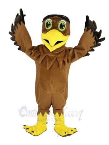 Brown Eagle Ace Pilot Bird Mascot Costume Animal