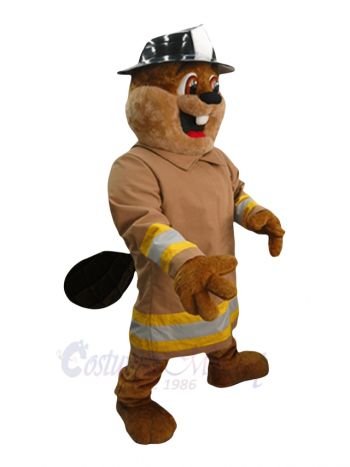 Beaver in Hat Mascot Costumes