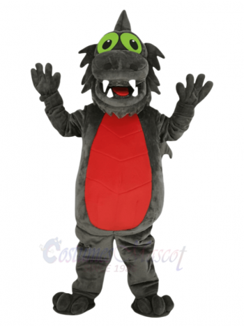 Gray Dragon with Yellow Belly Mascot Costume Animal