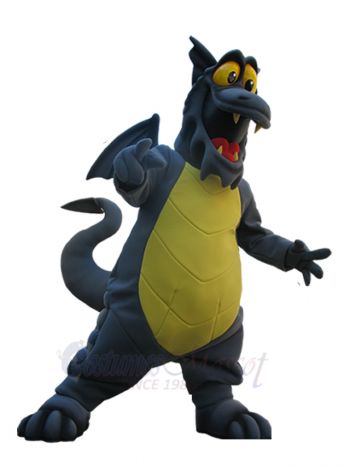 Gray Dragon with Yellow Belly Mascot Costume