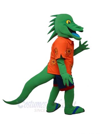 Green Lizard Mascot Costume