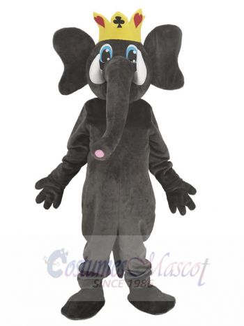 Grey Elephant King Mascot Costume Animal