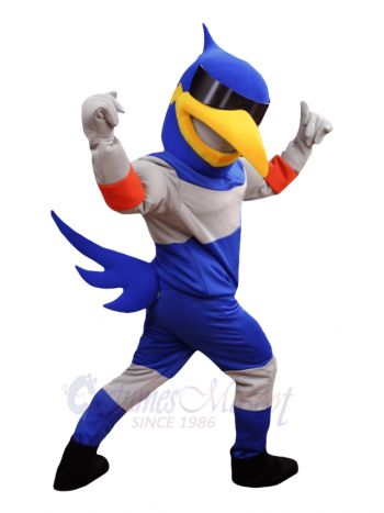 Blue Bird with Sunglasses Mascot Costumes