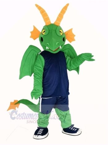 Green and Orange Dragon Mascot Costume Animal