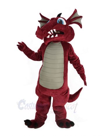 Wine Color Dragon Mascot Costume Animal