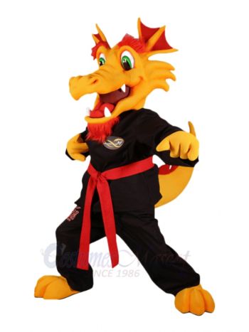 Yellow Kung Fu Dragon Mascot Costume