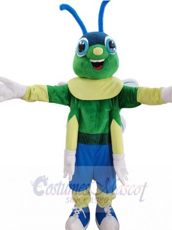 Cute Green Firefly Mascot Costume Insect