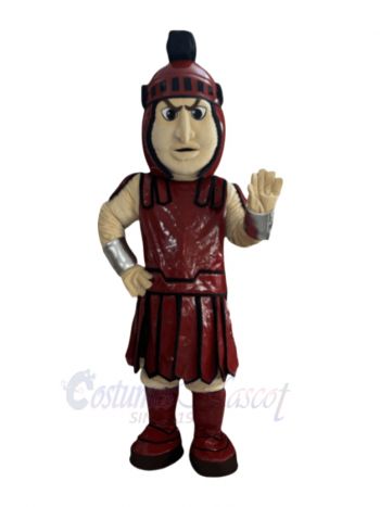 Dark Red Spartan Mascot Costume People