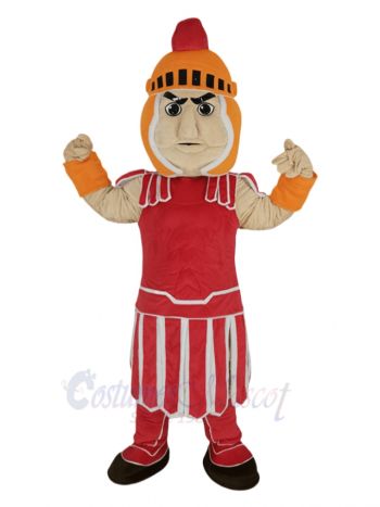 Red and Orange Spartan Mascot Costume People