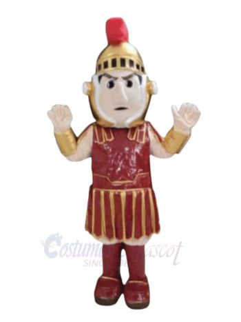 Maroon and Golden Spartan Mascot Costume People