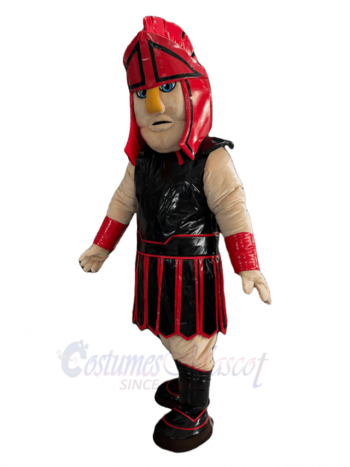 Black and Red Spartan Mascot Costume People